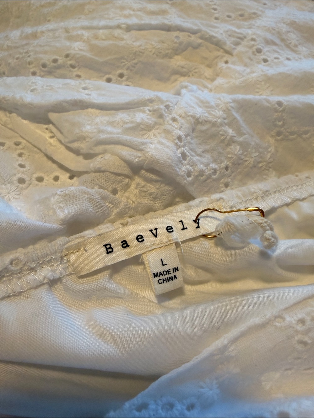 NWOT Baevely White eyelet midi sun dress size large - Picture 4 of 5